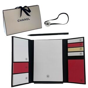 NEW!CHANEL LA Collection Set Note Pad,Pencil,Sticky Notes & Elastic Closure Band